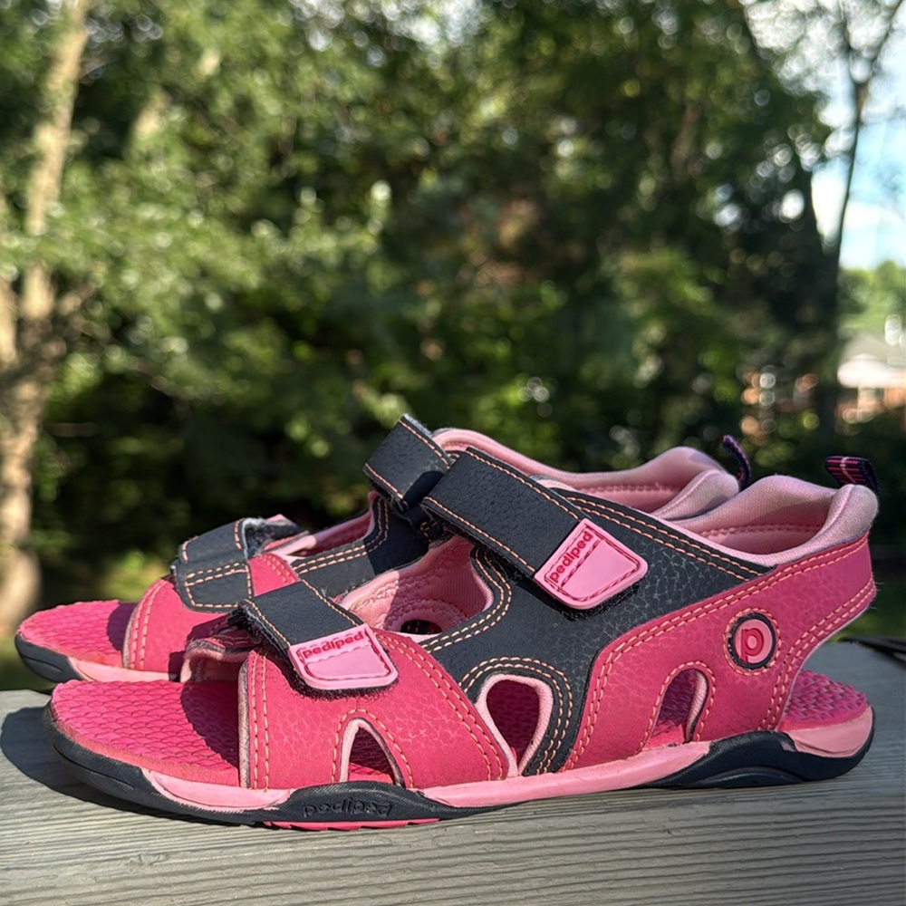 Pediped Little Girls Navigator Flex Velcro Water Safe Sandals (Size: 13-13.5)EUC